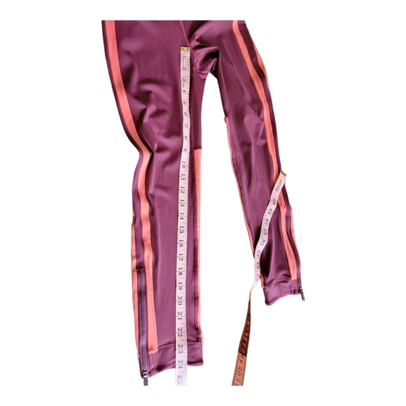 Lululemon Zip the Line Crop Deep Ruby Poppy Coral Breathable Mesh Leggings 6 - Picture 15 of 16
